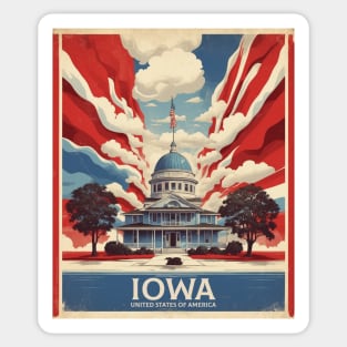 Iowa United States of America Tourism Vintage Poster Sticker